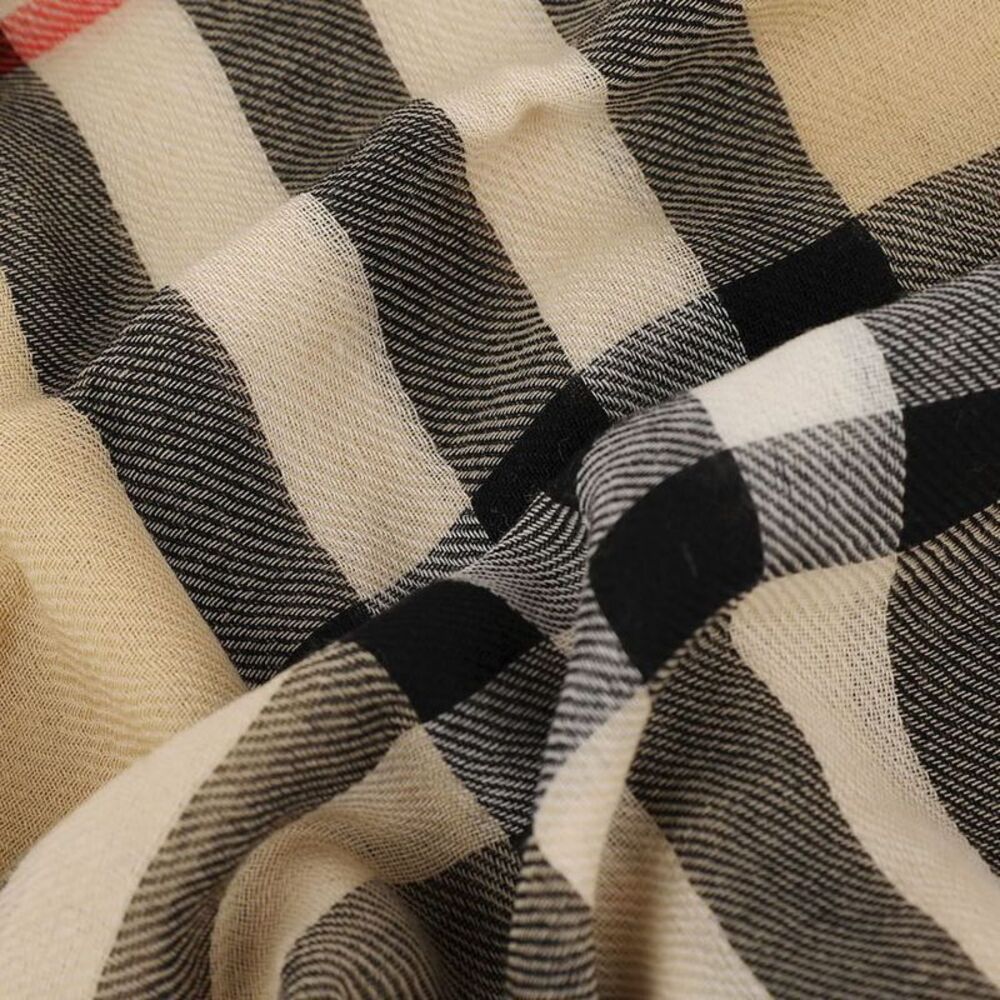 Check Wool Scarf - Picture 5 of 7